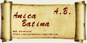 Anica Batina vizit kartica